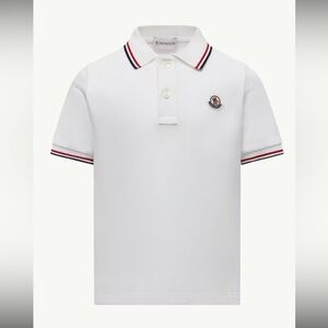 🚨SEND OFFERS🚨Moncler White Polo Shirt with Red and Black Trim